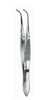 Eye Dressing Forceps, full curved, serrated 4" (Each)