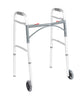 Deluxe Folding Walker, Two Button with 5" Wheels (Each)