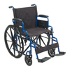 drive BlueStreak Wheelchair, 18" Seat w/ Flip Back Desk Arms & Swing-Away Footrests (Each)