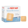 AWC First Aid Sheer Plastic Patch Bandages, 1½" x 1½" (100/Box)