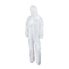 White Heavy-Duty Disposable Polypropylene Coveralls, Medium, (EACH)